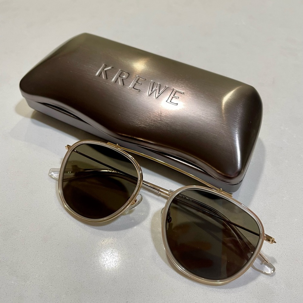 *NWOT* KREWE Chartres in Crystal 24k Polarized Sunglasses